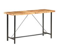 Bar Table Industrial Solid Acacia Wood Top, Natural/Black 180x70x107 cm Sturdy