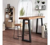 Bar Table, Kitchen Breakfast Bar, 100cm Tall Metal Frame, Compact Design for Home Dining, 50mm Thick Desktop, Pub Coffee Desk