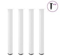 Bar Table Legs Adjustable 14 x 14 x 102 cm White Powder-Coated Steel Set of 4