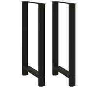 Bar Table Legs Black Powder-Coated Steel 2pcs 60x(110-111)cm Adjustable Feet Set