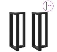 vidaXL Bar Table Legs T-Shaped 2 pcs Black 40x35x(90-91) cm Steel, Black