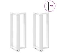 Bar table legs T-shape powder-coated white steel 40x35x(90-91)cm set of 2pcs adj