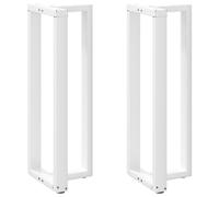 Bar table legs T-shaped 2pcs White powdercoated steel adjustable 40x35x110-111cm