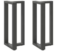 vidaXL Bar Table Legs T-Shaped 2 pcs Anthracite 50x35x(90-91) cm Steel, Black