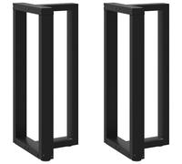 Bar table legs T-shaped 50x35x90-91cm Black powder-coated steel 2pcs adjustable.