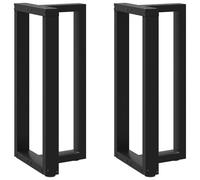 Bar table legs T-shaped 50x35x90-91cm Black powder-coated steel 2pcs adjustable.