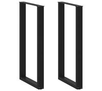 Bar table legs U-shaped 60 x (110-111) cm Black powder-coated steel, levelers 2x