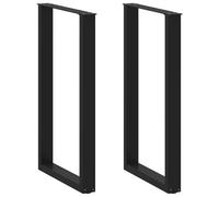 vidaXL Bar Table Legs U-Shaped 2 pcs Black 60x(100-101) cm Steel, Black