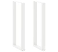 Bar Table Legs U-Shaped White 40x(110-111)cm Powder-Coated Steel with Levelers .