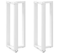 Bar Table Legs White 50x35x(100-101)cm Powder-Coated Steel T-Shaped 2pc Leveller