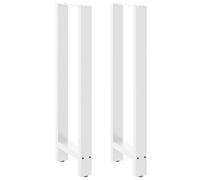 Bar Table Legs White Powder-Coated Steel 2pcs 40 x (110-111) cm Sturdy Levelers