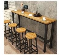 Bar Table,Modern Bar Table, Rectangle Console Sofa Table, Slim Table For Living Room,Counter Height Dining Table Long Breakfast Kitche(Size:120x40x100+2 stools,Color:Light walnut + black frame)