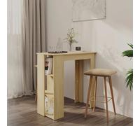 Bar Table Modern Sonoma Oak 102x50x103.5cm Engineered Wood 3-Shelf Wall Slimline