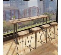 Bar Table Modern Style in Solid Wood Industrial Dining Table Irregular edges Industrial Counter Height Kitchen Dining Table Narrow Pub Patio Bar Table Long Narrow Dining Table Kitchen Table No stools