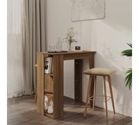 Bar Table Modern Wall-Mounted Brown Oak 102x50x103.5cm Engineered Wood 3-Shelf