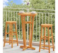 Bar Table Natural Acacia Wood Ø60x105 cm Solid Oil Finish Outdoor Round Bistro A