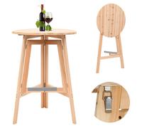vidaXL Foldable Bar Table 78cm Fir Wood Side End Coffee Dining Breakfast Stand