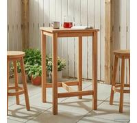 Bar Table Natural Solid-Teak 60x60x105cm Slatted Outdoor Patio Footrest Teak Top