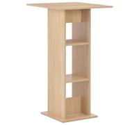 Bar Table Oak 60x60x110cm Engineered Wood High Table Modern Home with 2 Shelves