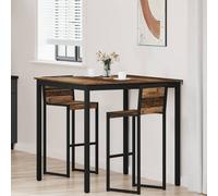 Bar Table Old Wood 110x110x105cm Engineered Wood Top Metal Legs Indoor Sturdy XL