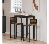 Bar table Old wood 70x70x105cm Engineered Wood Top Metal Legs Sturdy DurableEco