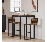Bar Table Old wood 80x80x105 cm Engineered Wood Top Metal Legs Sturdy MD Indoor