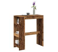 Bar Table Old Wood Engineered Wood 90x40x103.5cm 3 Shelves Rustic Storage BarTop