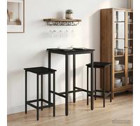 Bar Table Rectangular Adjustable Feet 52 x 52 x 90 cm Black Oak Engineered Wood