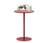 Bar Table, Round Cocktail High Top Pub Bistro Table for Events Party, Kitchen Dining, Home Bar, Modern Style Coffee Table for Indoor Outdoor, Easy to Assemble, Red(60x60x104cm)