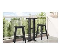 Bar Table Round Outdoor Black Polyethylene 55x55x107cm Weatherproof Standing Pro