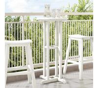 Bar Table Round White Polyethylene 55x55x107cm Outdoor High Bistro Patio Stable.