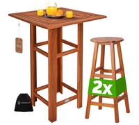 Bar table set 3 pcs acacia wood