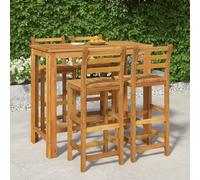 Bar Table Set 60x60x105cm Solid Acacia Wood Natural Brown 1 Table 2 Stools Seat