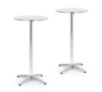 Bar Table set of 2 Foldable & Height-adjustable Ø 60 cm Royal Catering - Folding Tables by Metallic silver