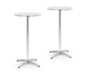 Bar Table set of 2 Foldable & Height-adjustable Ø 60 cm Royal Catering - Folding Tables by Metallic silver