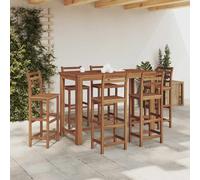 Bar Table Solid Acacia Wood Oil Finish 150x70x105cm Natural Honey Tone CounterHt