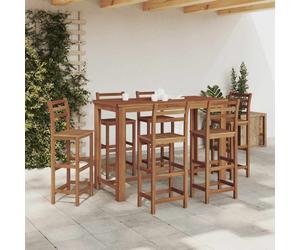 Bar Table Solid Acacia Wood Oil Finish 150x70x105cm Natural Honey Tone CounterHt