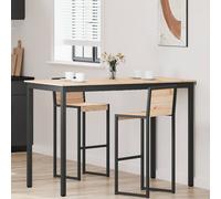 Bar Table Solid Pine Wood Natural 150x80x105cm Industrial Metal Legs H-Beam Home