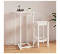 Bar Table Solid Pinewood White 60x60x110 cm Rustic Modern High Bistro Handmade