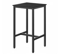 Bar Table, Tall Kitchen Table for Breakfast, Dining Room Table, Ebony Black + Black