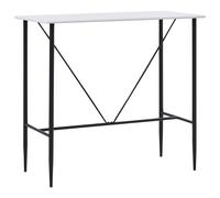 Bar table White 120x60x110 cm MDF PVC Top Powder-Coated Steel Legs for Kitchen