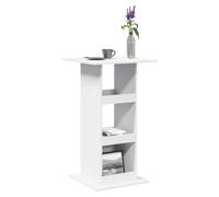 Bar Table White 60x60x102cm Engineered Wood Storage Shelf Modern Indoor MatteTop