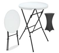 Bar table white Ø72cm + bar table cover anthracite Ø70cm