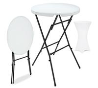 Bar table white Ø72cm + bar table cover white Ø70cm