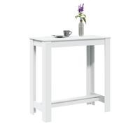 Bar Table White Engineered Wood 102x50x103.5 cm Tall Social Kitchen Pub Counter