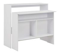 Bar Table White Engineered Wood 130x40x120 cm High Counter Movable Inner 2-Tier