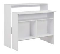 Bar Table White Engineered Wood 130x40x120 cm High Movable Inner Table Stylish