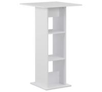 Bar table White Engineered Wood 60x60x110cm High Pub Table Sturdy with 2 Shelves