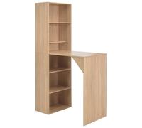 Bar Table with Cabinet Oak 115x59x200 cm Berkfield Home Brown One Size