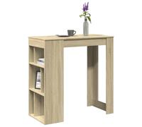 vidaXL Bar Table with Racks Pub Table Bistro Table Sonoma Oak Engineered Wood